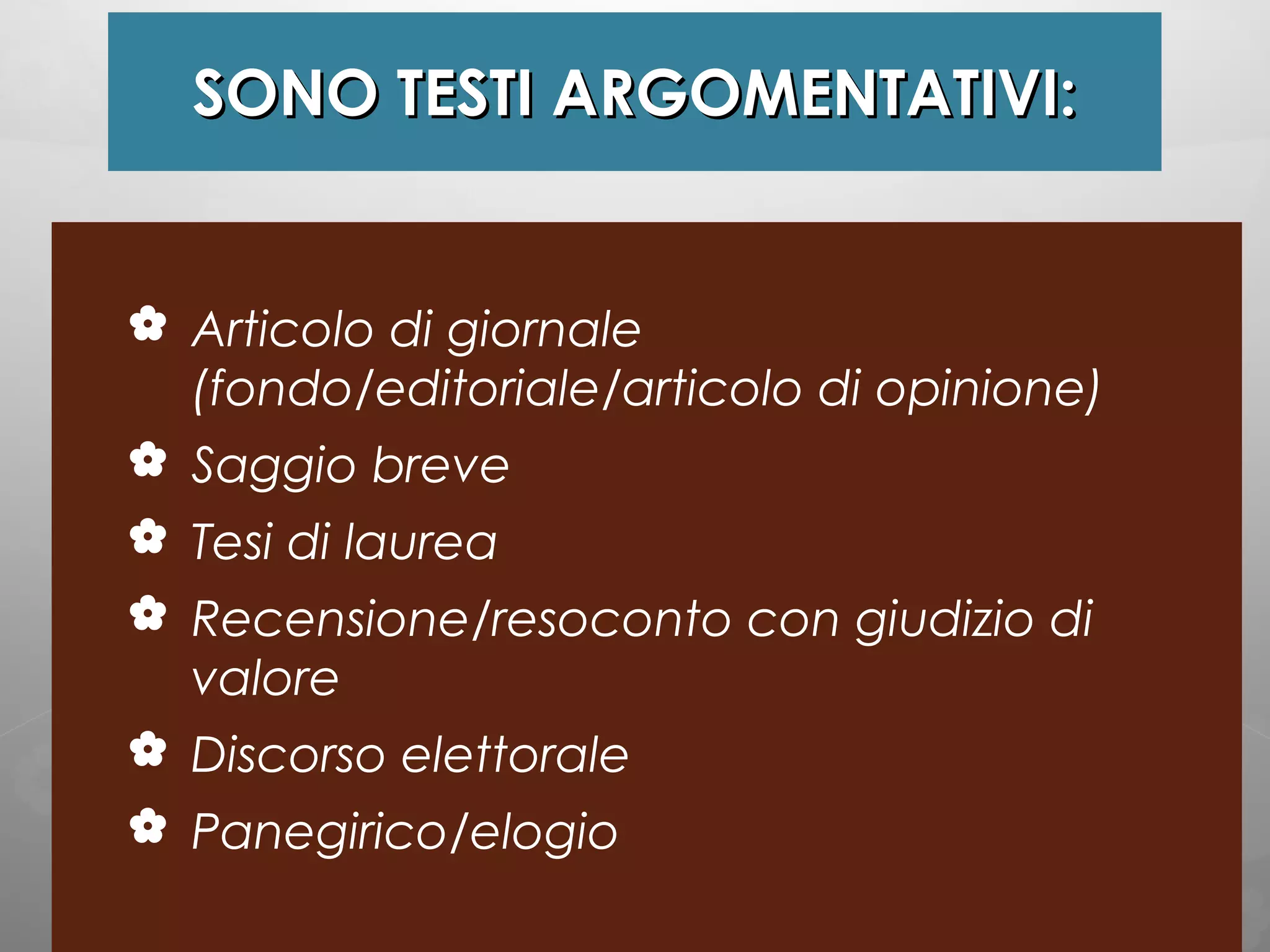 Testo argomentativo | PPT
