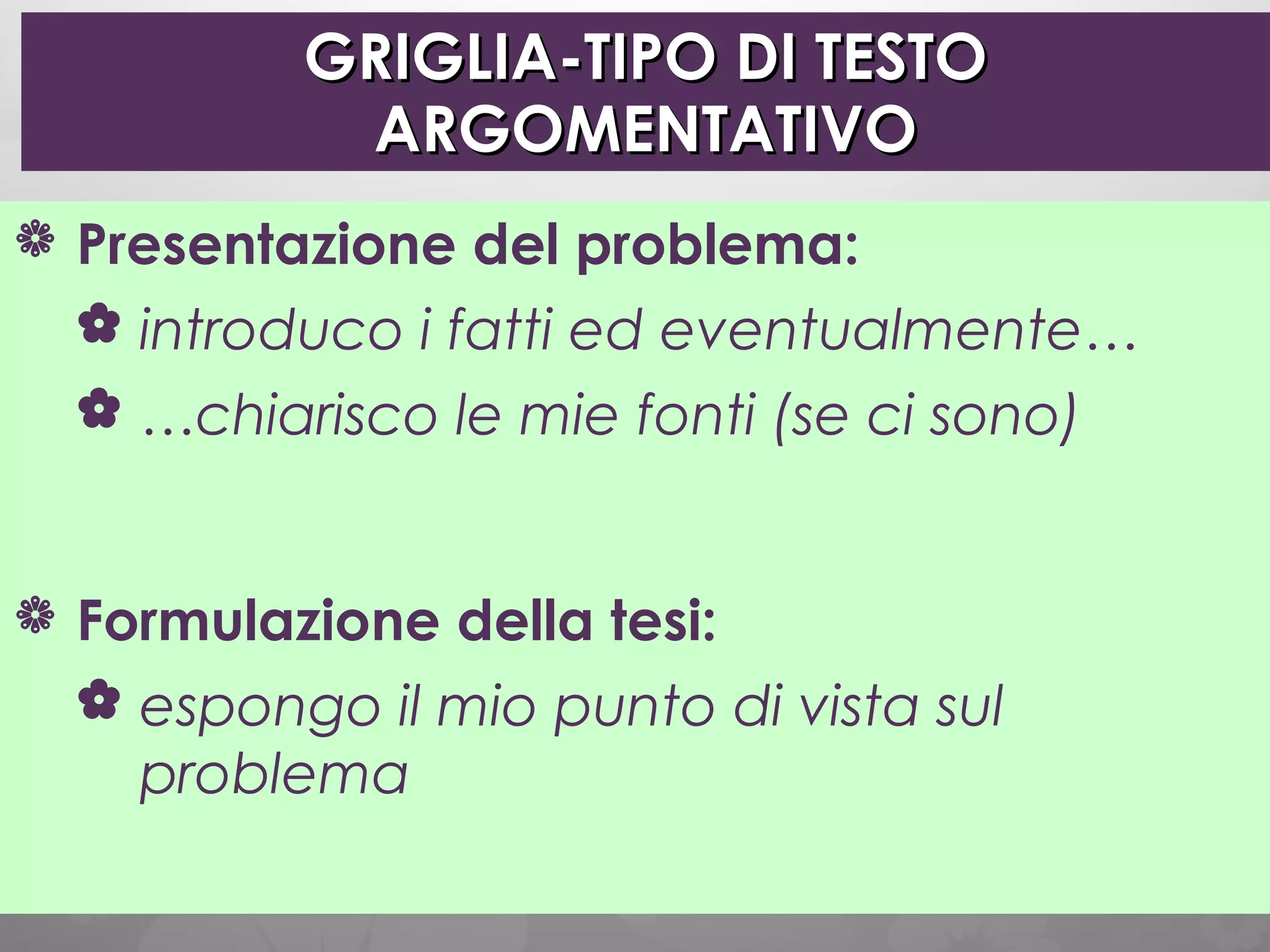 Testo argomentativo | PPT