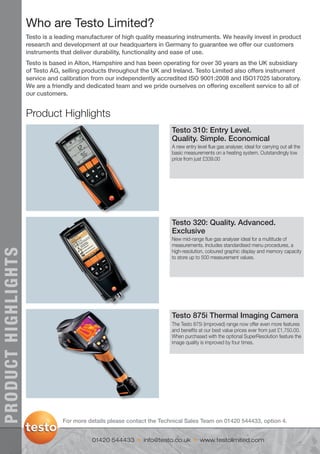 Testo Instruments Uk Testo catalogue 2013 | PDF