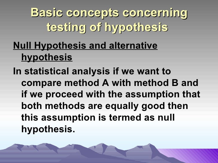 Test of hypothesis