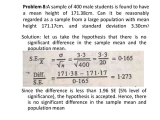 Test of significance of large samples | PPTX