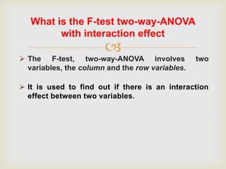 parametric test of difference z test f test one-way_two-way_anova | PPTX