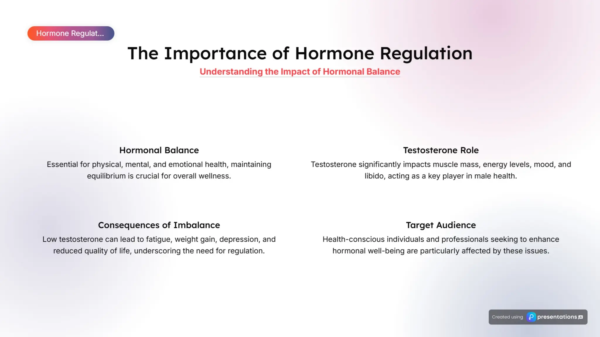 Testolan Hormone Management Presentation.