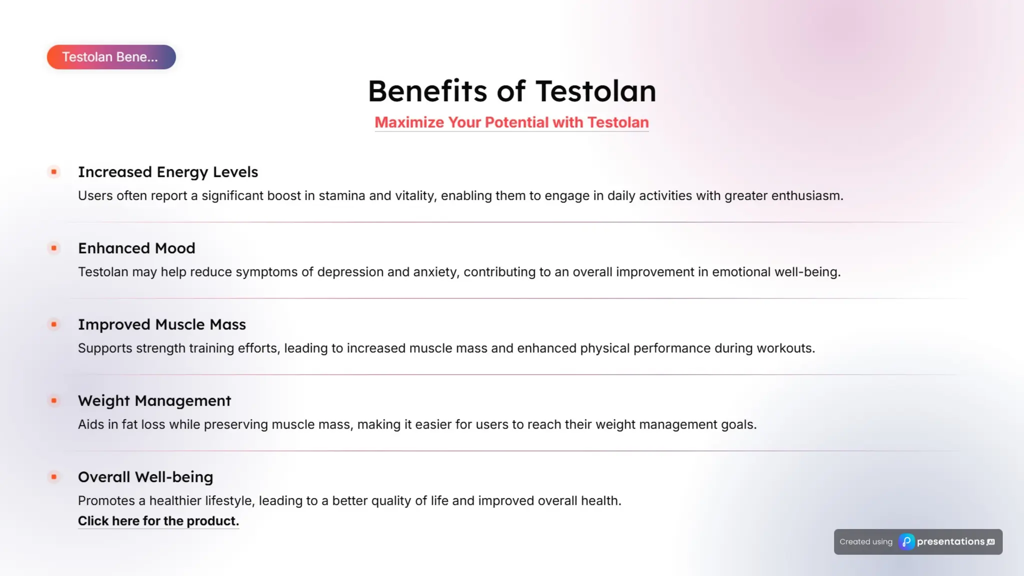 Testolan Hormone Management Presentation.