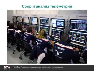 TestOps. Расширяем традиционные обязанности тестировщика
Сбор и анализ телеметрии
 