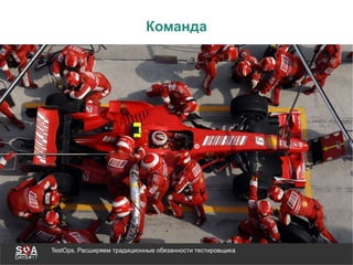 TestOps. Расширяем традиционные обязанности тестировщика
Команда
 