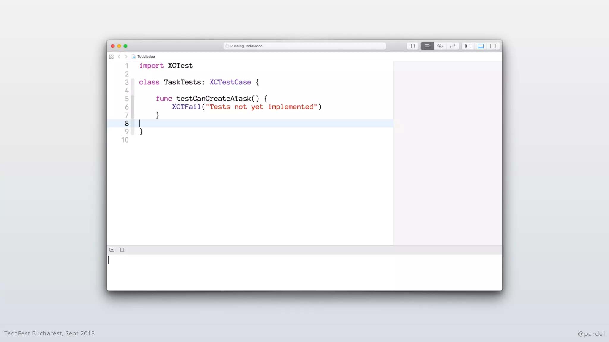 TechFest Bucharest, Sept 2018 @pardel
 