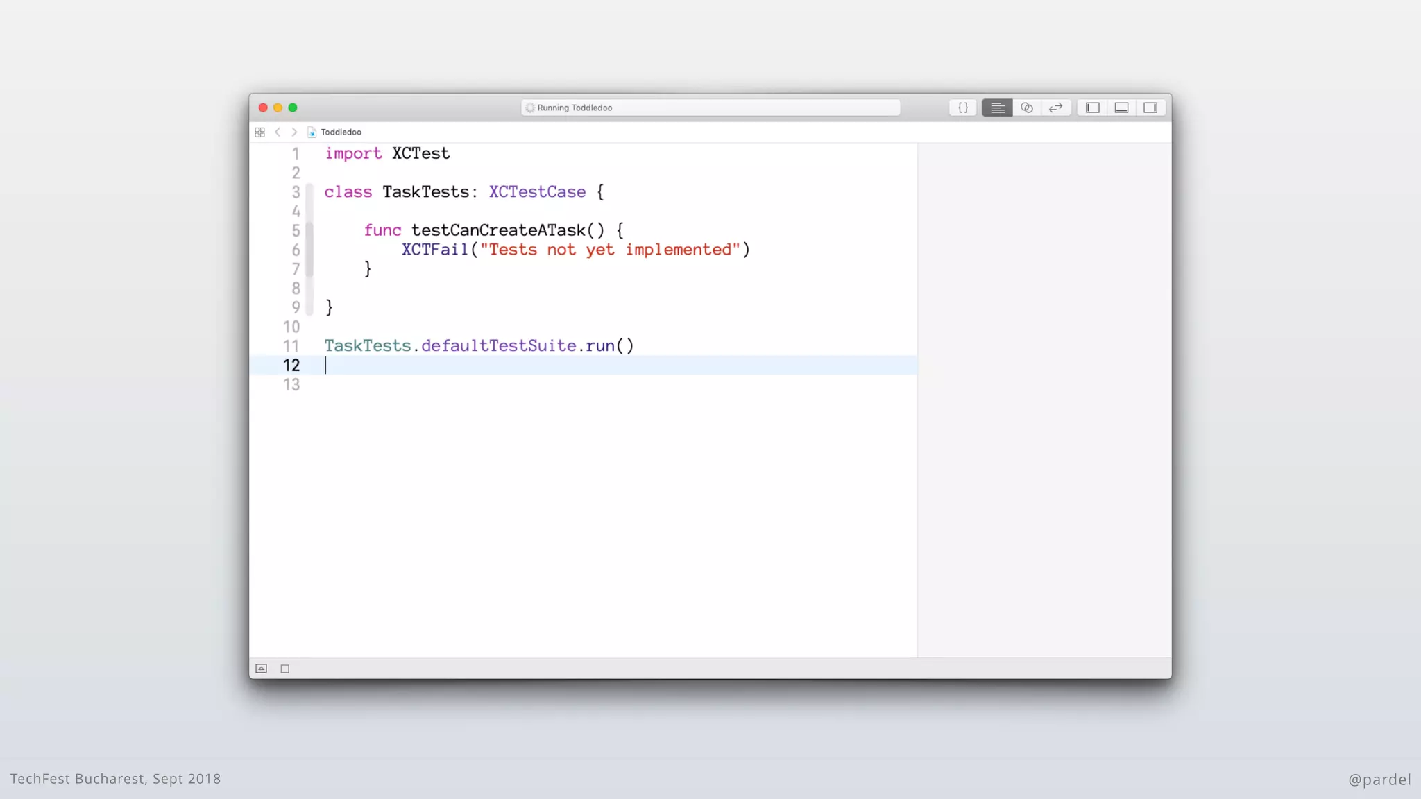 TechFest Bucharest, Sept 2018 @pardel
 