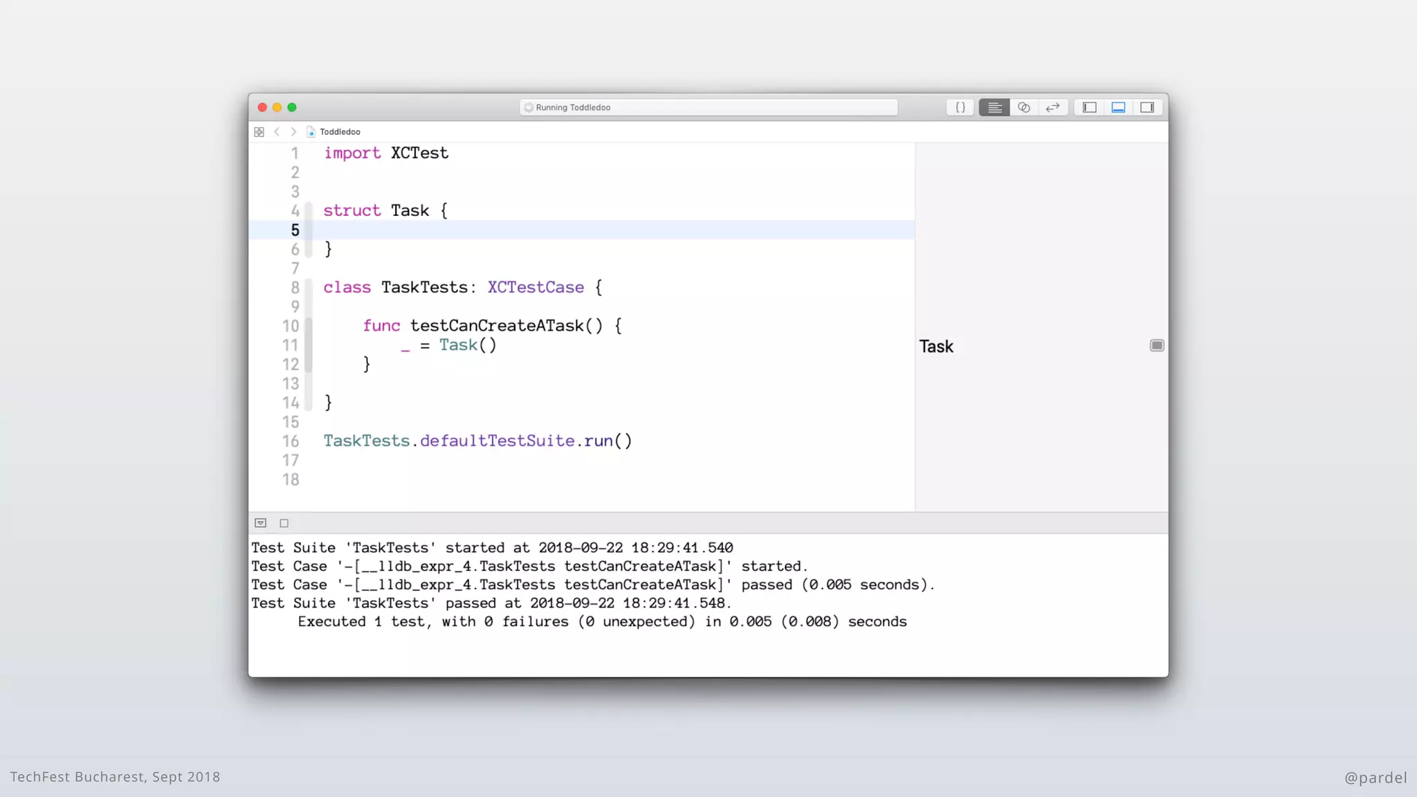 TechFest Bucharest, Sept 2018 @pardel
 