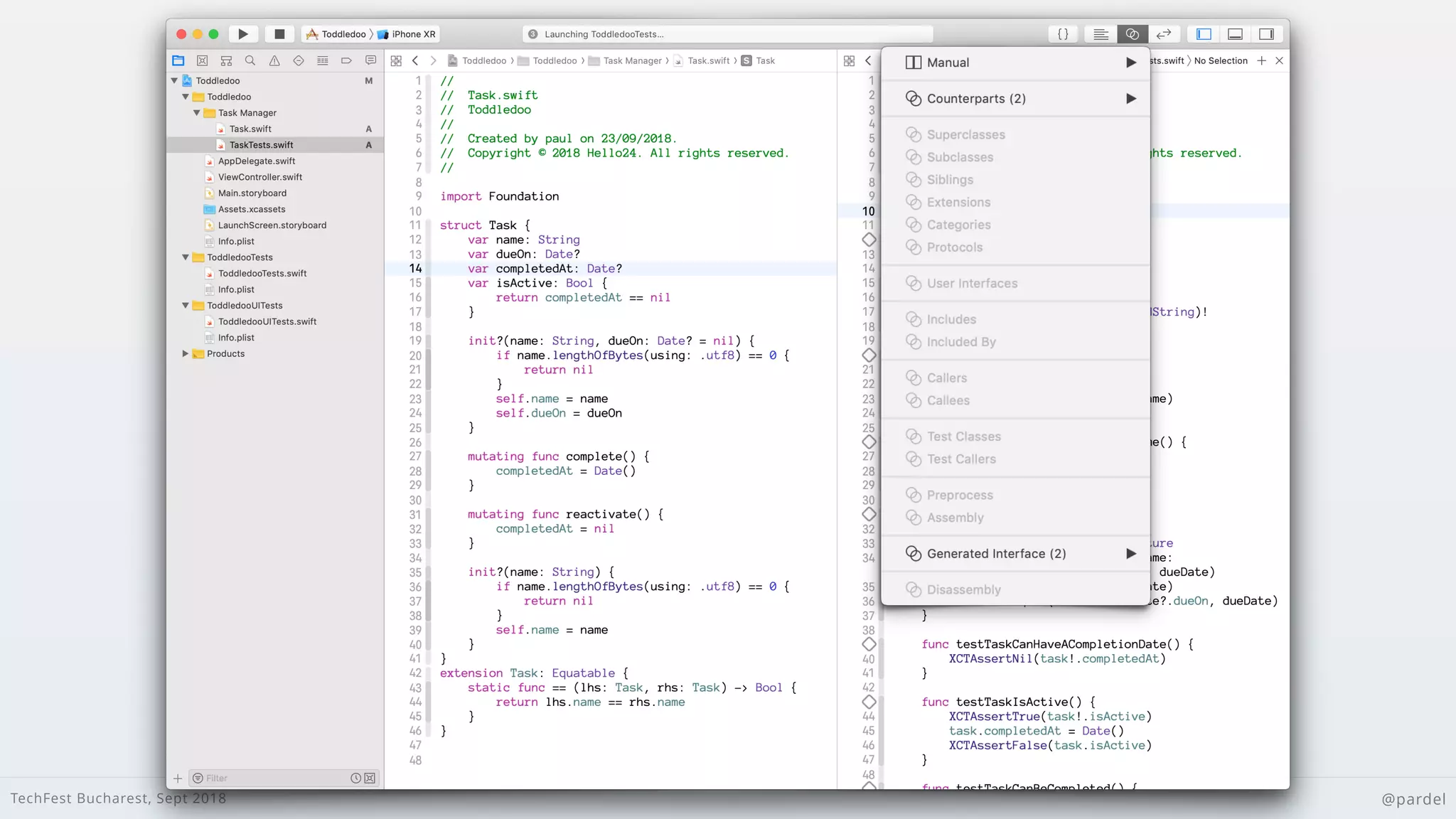TechFest Bucharest, Sept 2018 @pardel
 