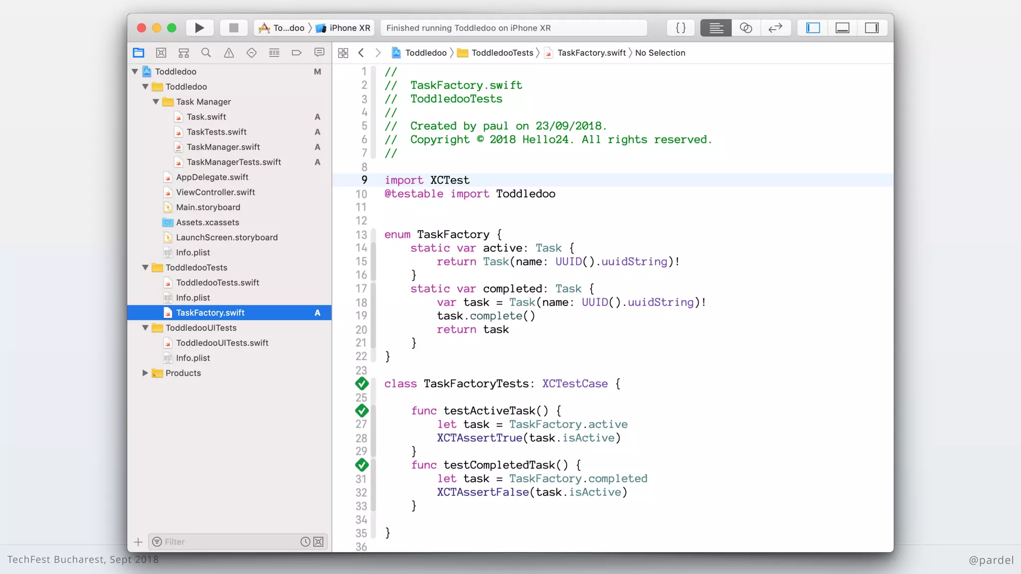 TechFest Bucharest, Sept 2018 @pardel
 