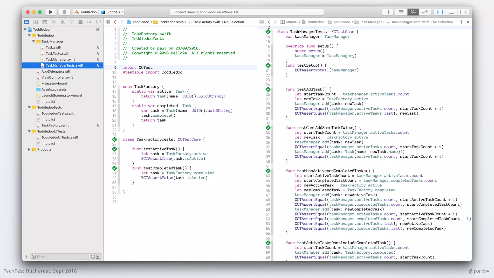 TechFest Bucharest, Sept 2018 @pardel
 