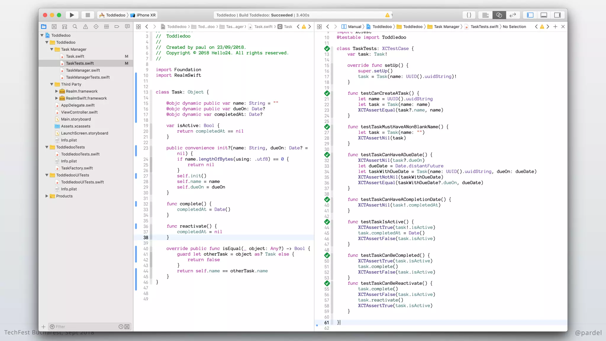 TechFest Bucharest, Sept 2018 @pardel
 