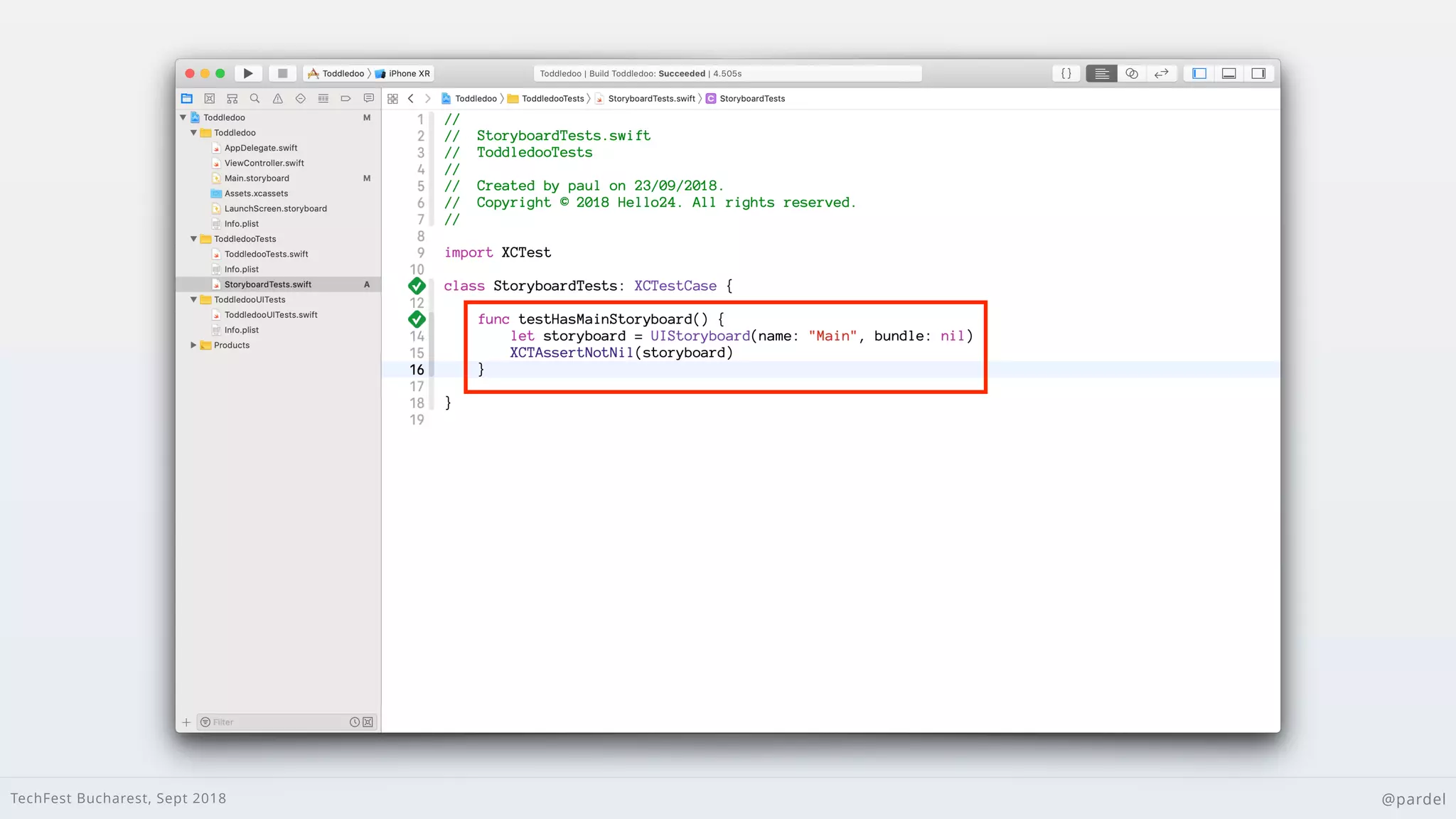 TechFest Bucharest, Sept 2018 @pardel
 