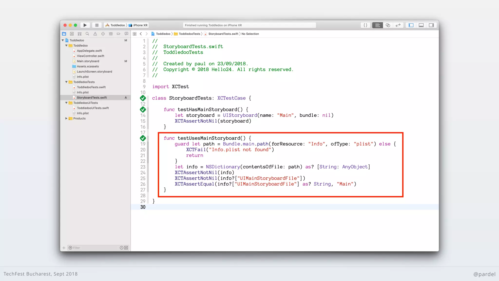 TechFest Bucharest, Sept 2018 @pardel
 