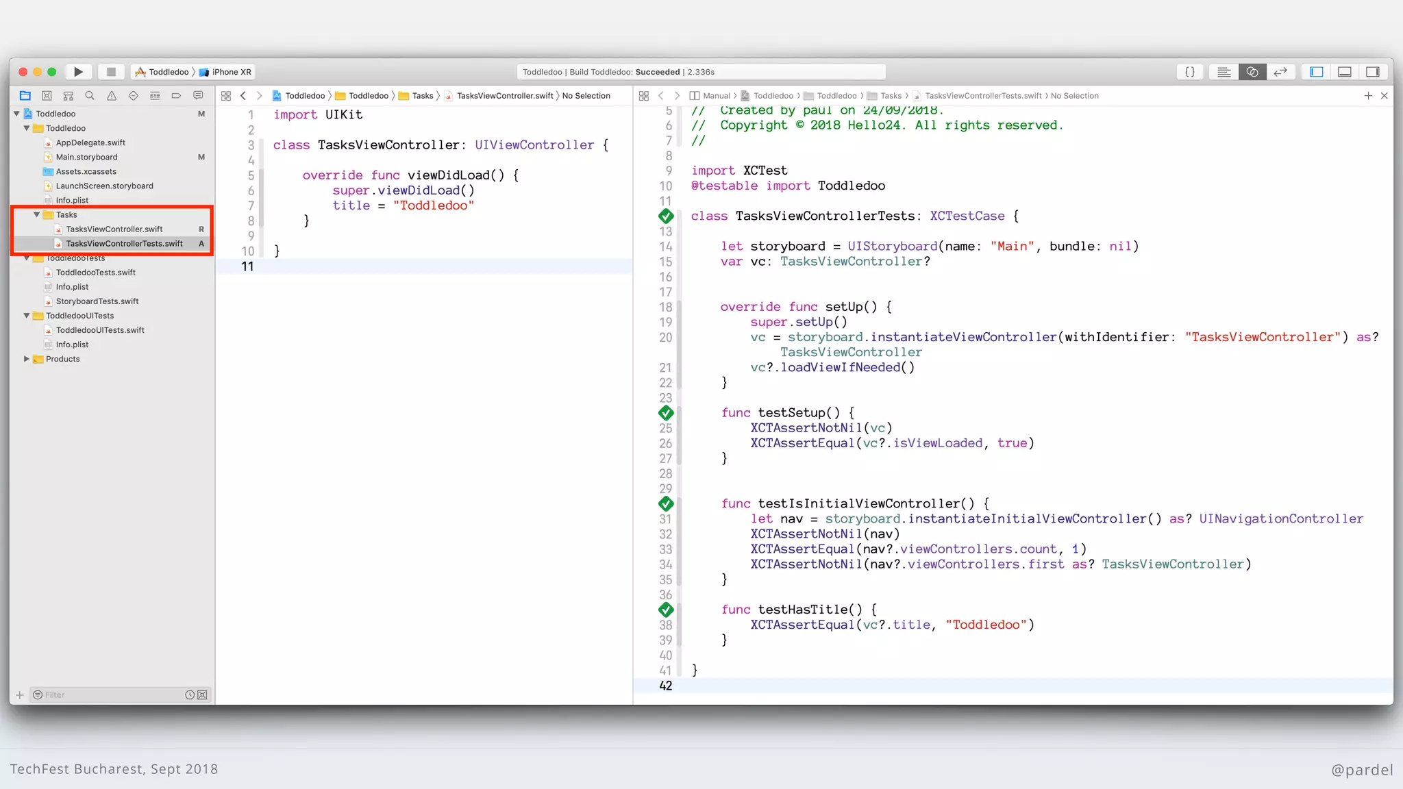 TechFest Bucharest, Sept 2018 @pardel
 