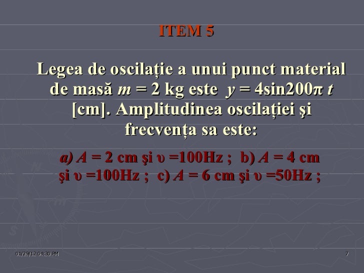 Test oscilatii mecanice 1
