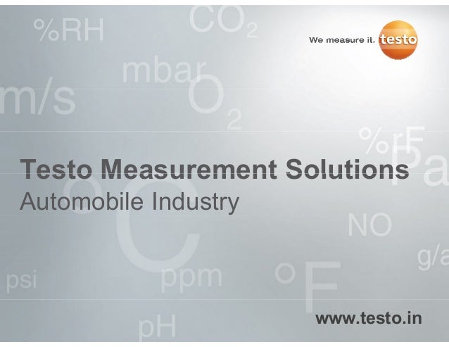 Testo Mesurement Solutions For Automobile Industry Applications