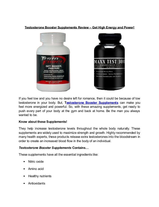 Testosterone booster supplements review get high energy and power!