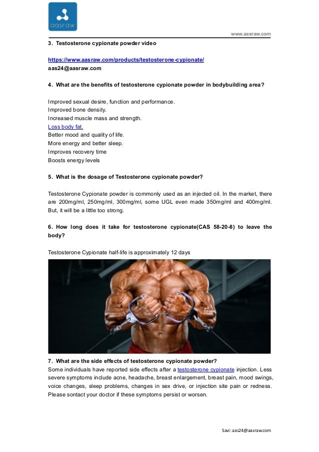 Testosterone cypionate powder(cas 58 208) dosage, benefits half life