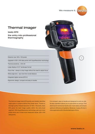 Testo Thermal Imager 870 - Datasheet