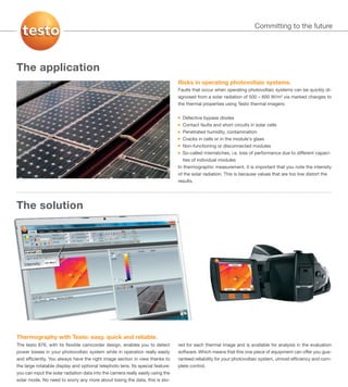 Testo thermography on photovoltaic_sysems 2012 | PDF