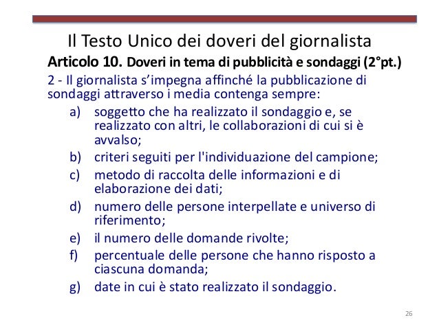 Testo Unico Dei Doveri Del Giornalista