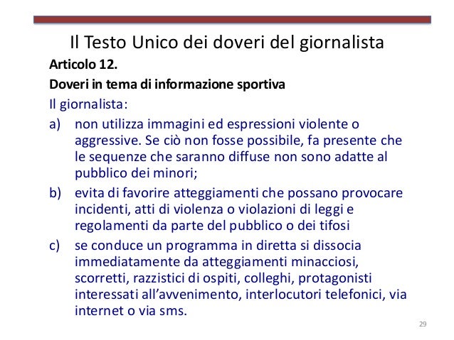 Carta Dei Doveri Del Giornalista Degli Uffici Stampa Testo unico dei doveri del giornalista