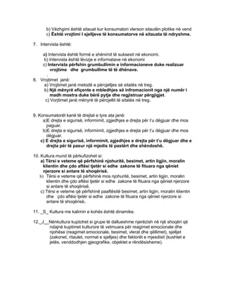 Test per sjellja e konsumatorve 1