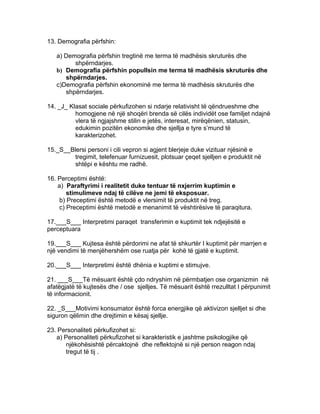 Test per sjellja e konsumatorve 1