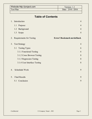 Test Plan Example Scope Section Test plan | DOC