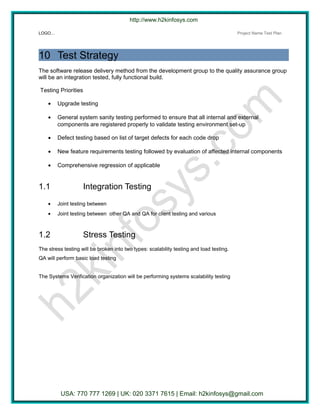 Upgrade Test Plan Example Test Plan Template | DOC