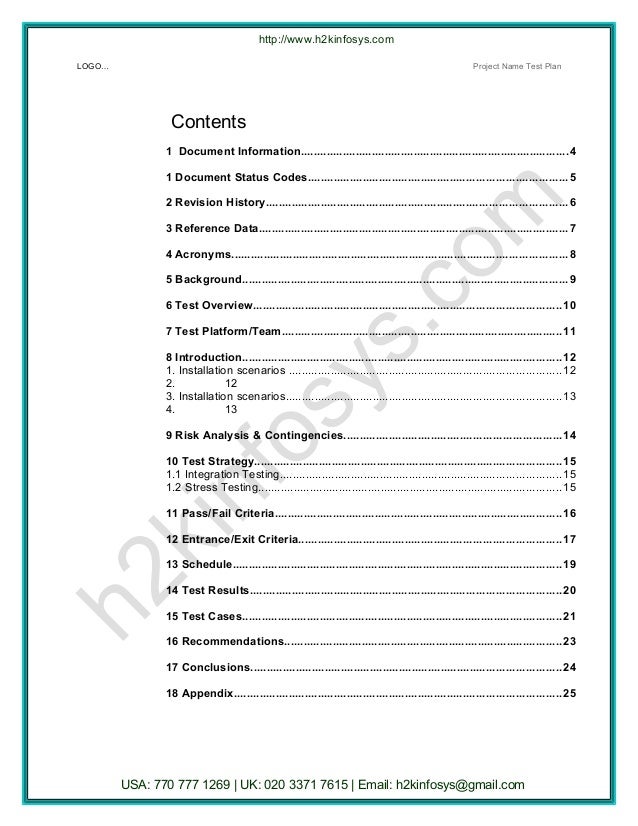 test plan template