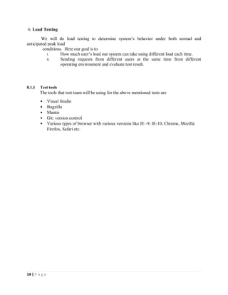 Load Testing Plan Example TestPlan for IIT website | PDF