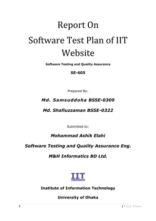 Test plan on iit website | PDF
