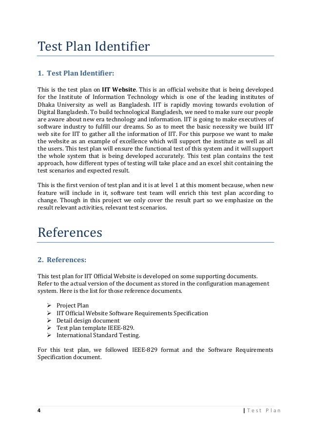 System Test Plan Template Example