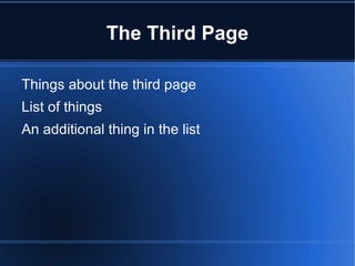 The page 2 list of things 