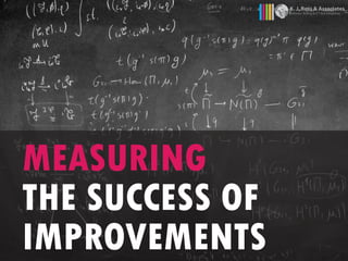MEASURING
THE SUCCESS OF
IMPROVEMENTS
K. J. Ross & Associates
Software Testing & ICT Risk Mitigation
 