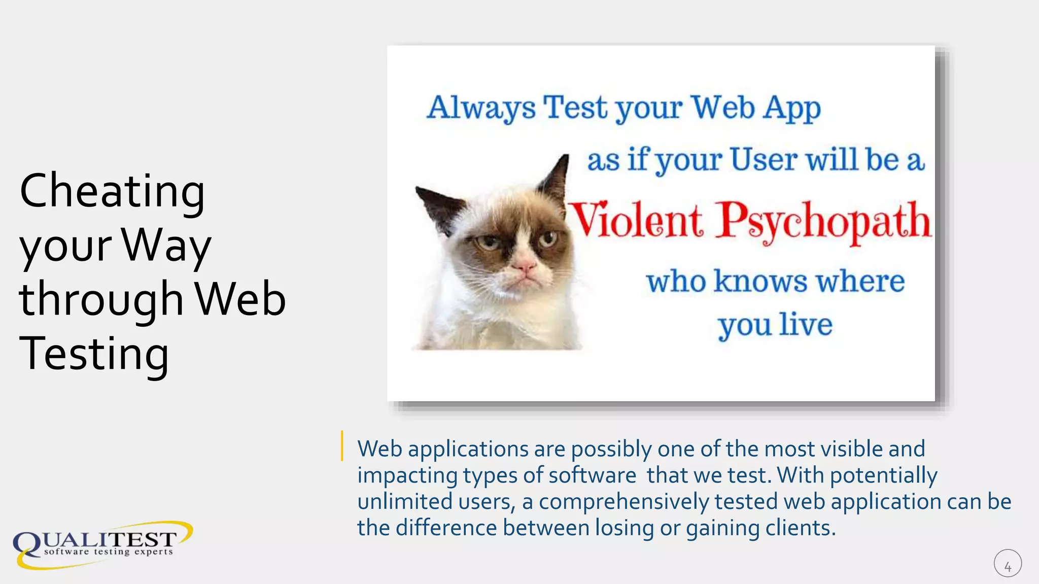 Making
Improvements
| The software testing process can be challenging to master.
When the current testing process is insufficient or lacking in
some areas, it may be unclear where to start making
improvements.
| Even if the currently implemented test process seems
adequate, organizational developments may be occurring at a
rapid pace, and the testing process must be agile and
prepared for change.
4
 
