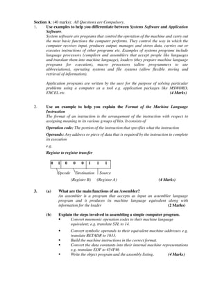 Examinable Question and answer system programming | PDF