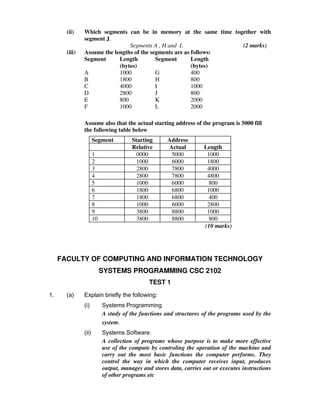 Programmable Systems Questions Examinable Question and answer system programming | PDF