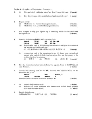 Examinable Question and answer system programming | PDF