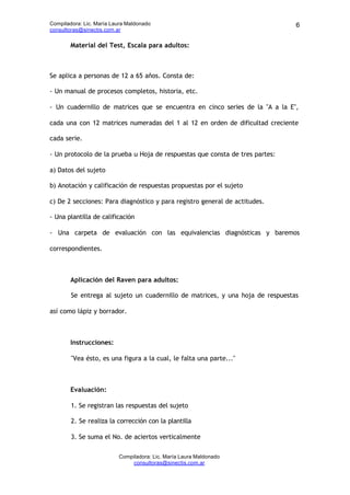 Compiladora: Lic. María Laura Maldonado                                         6
consultoras@sinectis.com.ar


        Ma...