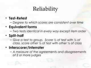 Test Reliability and Validity | PPT