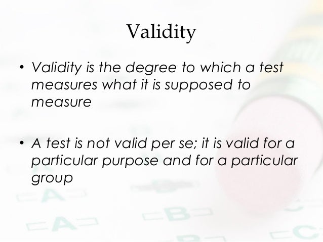 Test Reliability and Validity