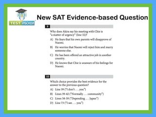 New SAT Evidence-based Question
 