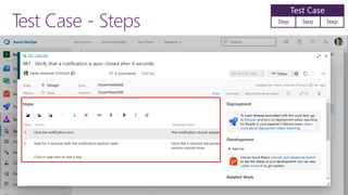 Test Case - Steps Step Step Step
 