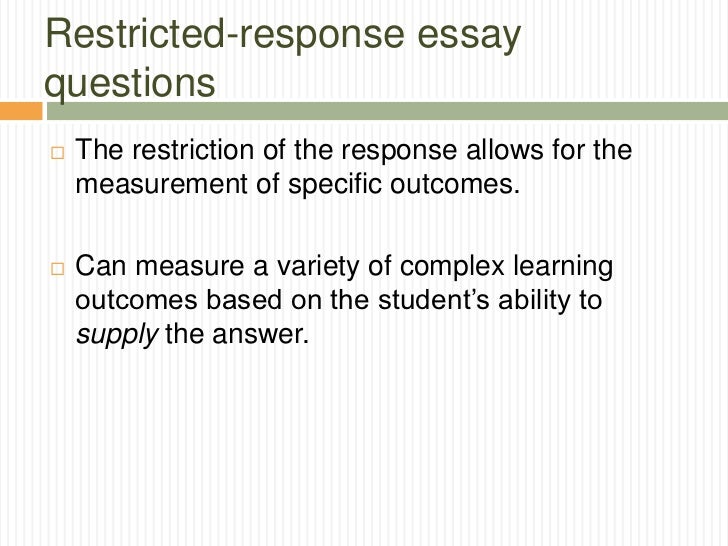 Essay questions on tests