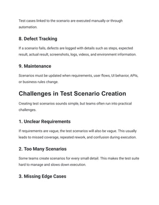 Test Scenario_ Definition, Types, Example, and Template | PDF