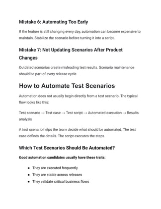 Outbound Test Scenarios Script Examples Test Scenario_ Definition, Types, Example, and Template | PDF
